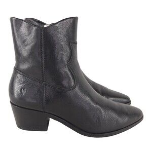 Frye Billy Inside Zip Booties EU 37 US 7 Womens Black Leather $298